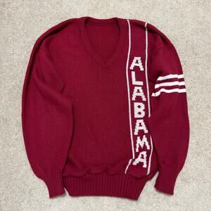 Vintage 90s Alabama Crimson Tide Red and White Sweater Large